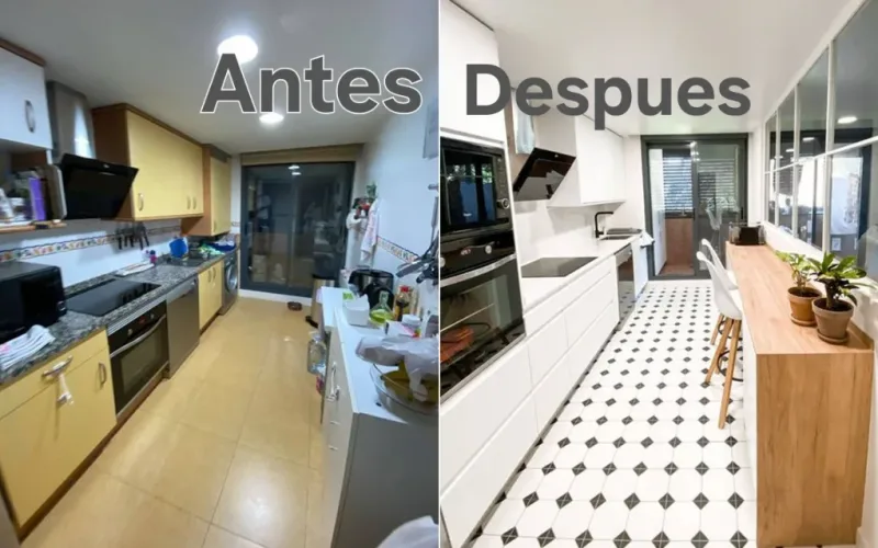 comparacion de resultados de reforma cocina